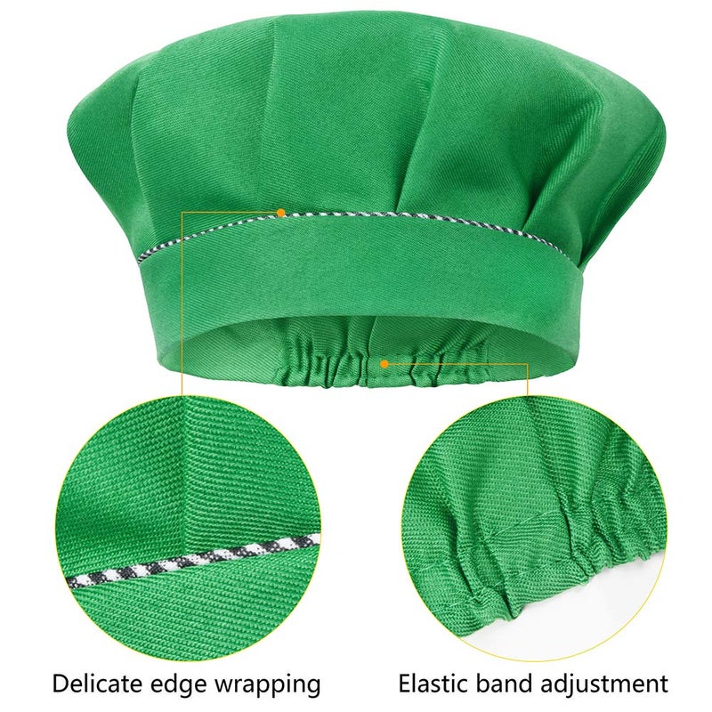 SUNLAND Kids Apron And Hat Set Children Chef Apron For Cooking Baking Painting (Green, S) - Image 2